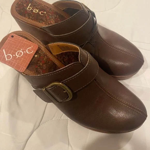 Boc brown buckle clog slide shoes sz 9
